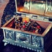 Vintage Japan Treasure Chest // Jewelry Box / Silver Tone