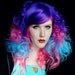 Chill / Human Hair Extension / Blue Purple Pink / Long Tie Dye Colored Hair