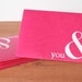 pink envelopes set of five: you & me ampersand