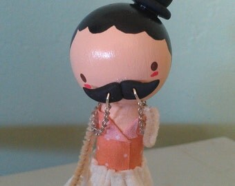 Cheeky Mustache Girl - MADE TO ORDER