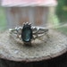 Vintage Sterling Silver Ladies Ring with Dark Blue Topaz Gemstone Size 9 Ring