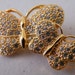 Reserved for Marina NAPIER butterfly brooch pin. Clear rhinestones, gold plate. Mint