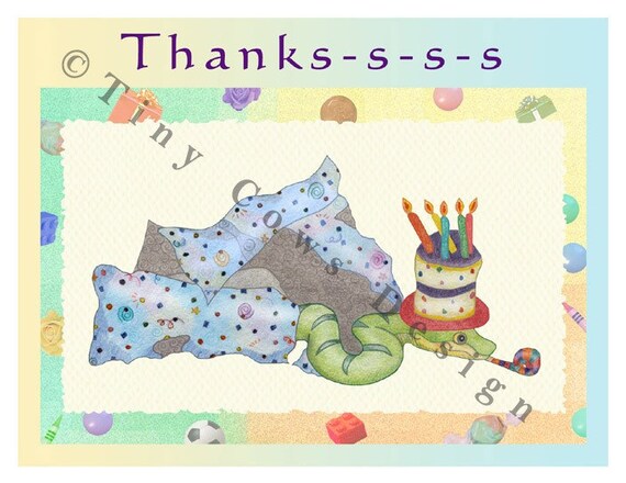 Snake Birthday Card Thank You