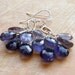 Iolite Earrings Sterling Silver Dangling Blue Grape Semi-Precious Gemstones - Indigo Cluster Earrings