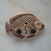 Unique hand carved ukulele wall mount hanger, trigger fish, red mahogany stain.