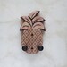 Unique ukulele wall mount hanger, hand carved pineapple, red mahogany