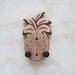 Unique ukulele wall mount hanger, hand carved pineapple, red mahogany