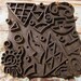 HOLIDAY SALE Abstract Vintage Block Printer Hold Paola