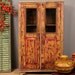 Vintage Red and Gold Distressed Cabinet