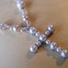 Silver and Pearl Cross Necklace