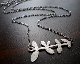 40% OFF SALE! - Silver Leafy Branch Necklace
