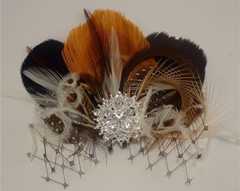 Bridesmaid Hair Clip, Bridal Fascinator, Feather Fascinator, Fascinator, Bridesmaid Fascinator, Bridal Headpiece, Bridesmaids