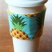 Reversible Coffee Cup Sleeve - Pineapple - Ready to Ship