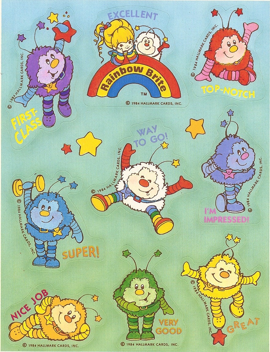 Vintage 80's Hallmark Rainbow Brite Characters by Stuckonstickers