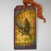 Altered Art Bird Tag with Harlequin Diamonds and Lace, Ooak