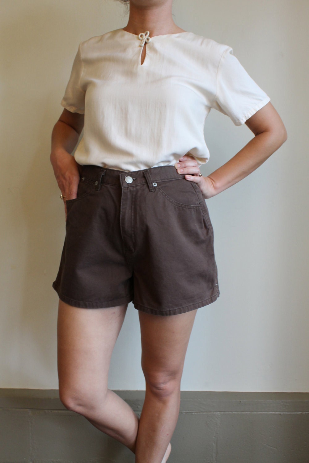 High Waisted Cotton Shorts / Super Short Shorts by babybirdvintage