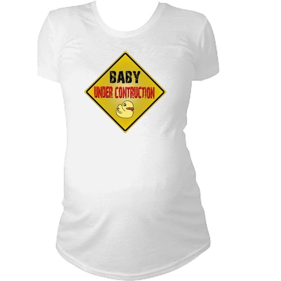 Baby under construction maternity t-shirt by CustomTeesForTots