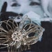 Vintage Beaded Rhinestone Flower Hair Comb