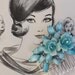 Bridal Hair Comb, Blue Hair Comb, Hair Accessories, Vintage Hair Comb, Bridal Hair Accessories, Wedding