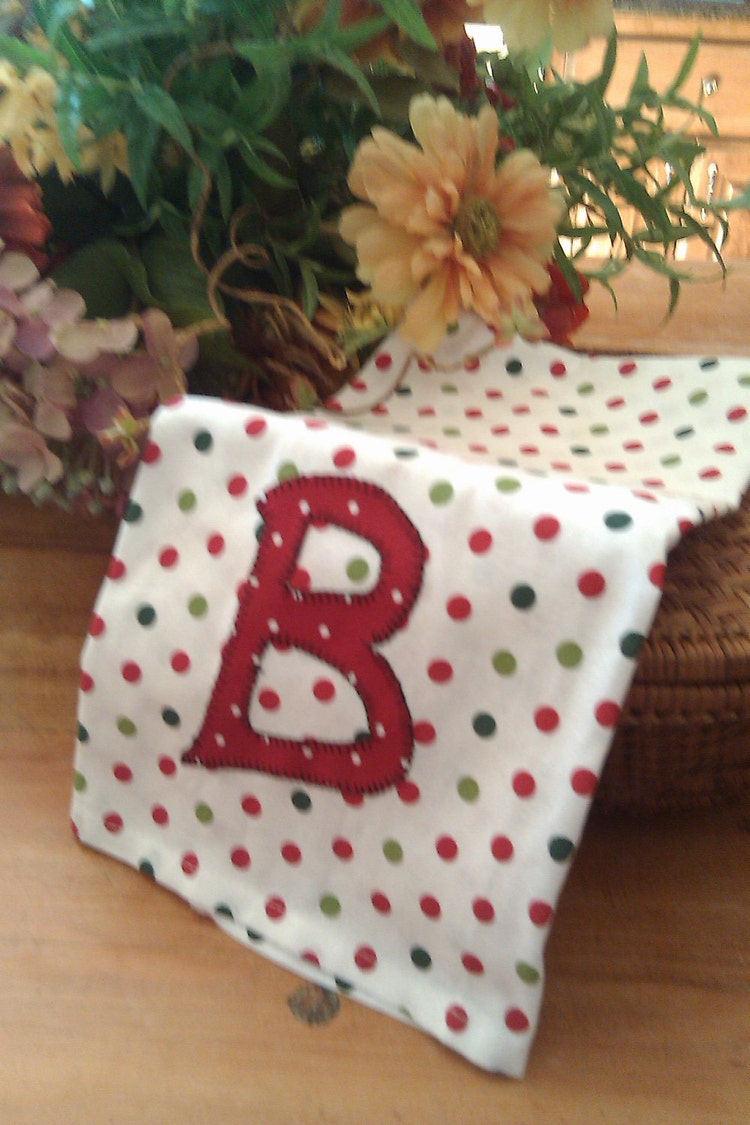Adorable Red and White Kitchen Towels with by LooseThreds on Etsy