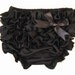 Baby Bloomers Baby Bloomers Black With Cute Ruffle and Black Satin Bow