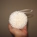 Coastal Ornaments- Shell Pomander- Beach Wedding Decorations- White Bullet Shell Ball Ornament- Christmas, Weddings, Decorating