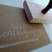 Custom Calligraphy Address Stamp - Wooden handle