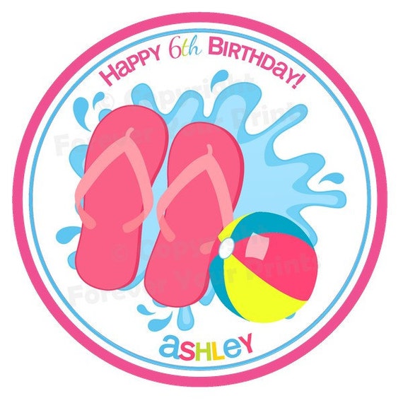 Items similar to Pool Party Cupcake Toppers - DIY You Print - Print