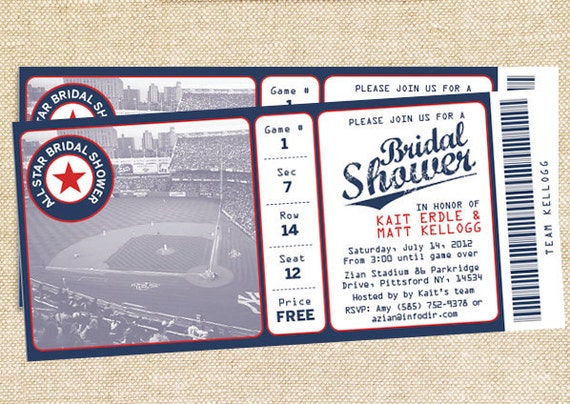 Baseball Bridal Shower Invitations 3