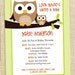 Owl Baby shower invitation and Thank you Cards