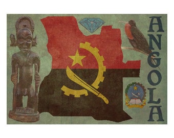 ANGOLA 1FS- Handmade Leather Journal / Sketchbook - Travel Art