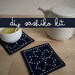 DIY Sashiko Embroidery Kit: Sakura Coasters (Cherry Blossoms, Set of 2)