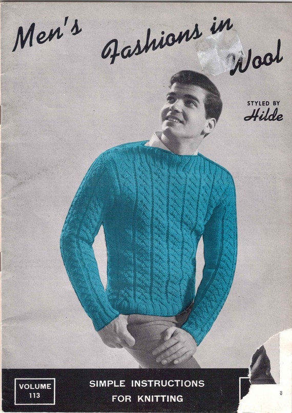 Men's Knitting Pattern Booklet Men's Fashions in