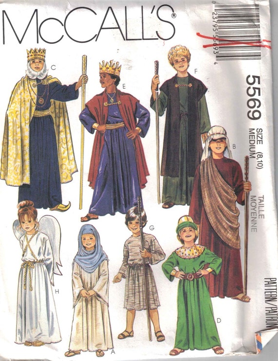 Biblical Character Costume Pattern Childrens Size Medium