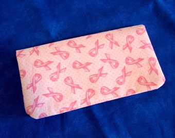 Fabric Checkbook Cover - Breast Cancer Awareness