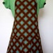 Full Apron - Brown with Blue Flowers