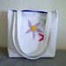Canvas Tote Bag -- White with Flower Appliques