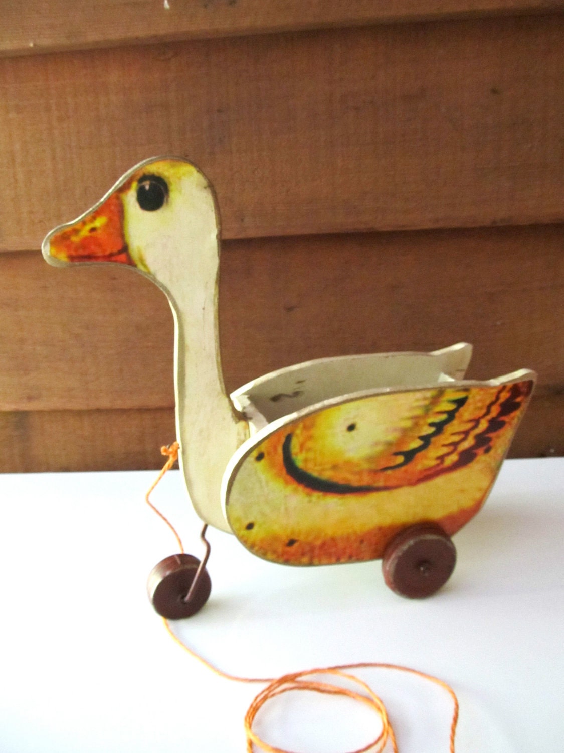 Antique Wooden Duck Pull Toy