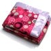 Baby Girl Blanket in Flannel Circles and Cream Minky