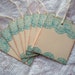 LACE Stamped Gift Tags - Aqua, Teal, Blue ...Vintage Inspired, Shabby