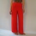 1950s Vintage Draped Silk Palazo Pants in Red with High Waist and Wide Leg Small