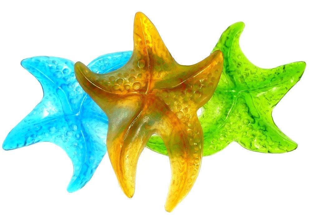 Starfish vintage plastic pendant orange turquoise OR green 1pc