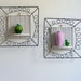 Reserved for Serena - Two Small Matching Vintage Wall Shelves - Mid Century Black Wire and Wood