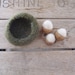 Felted wool acorn nest with three acorns, for waldorf children or natural home decor