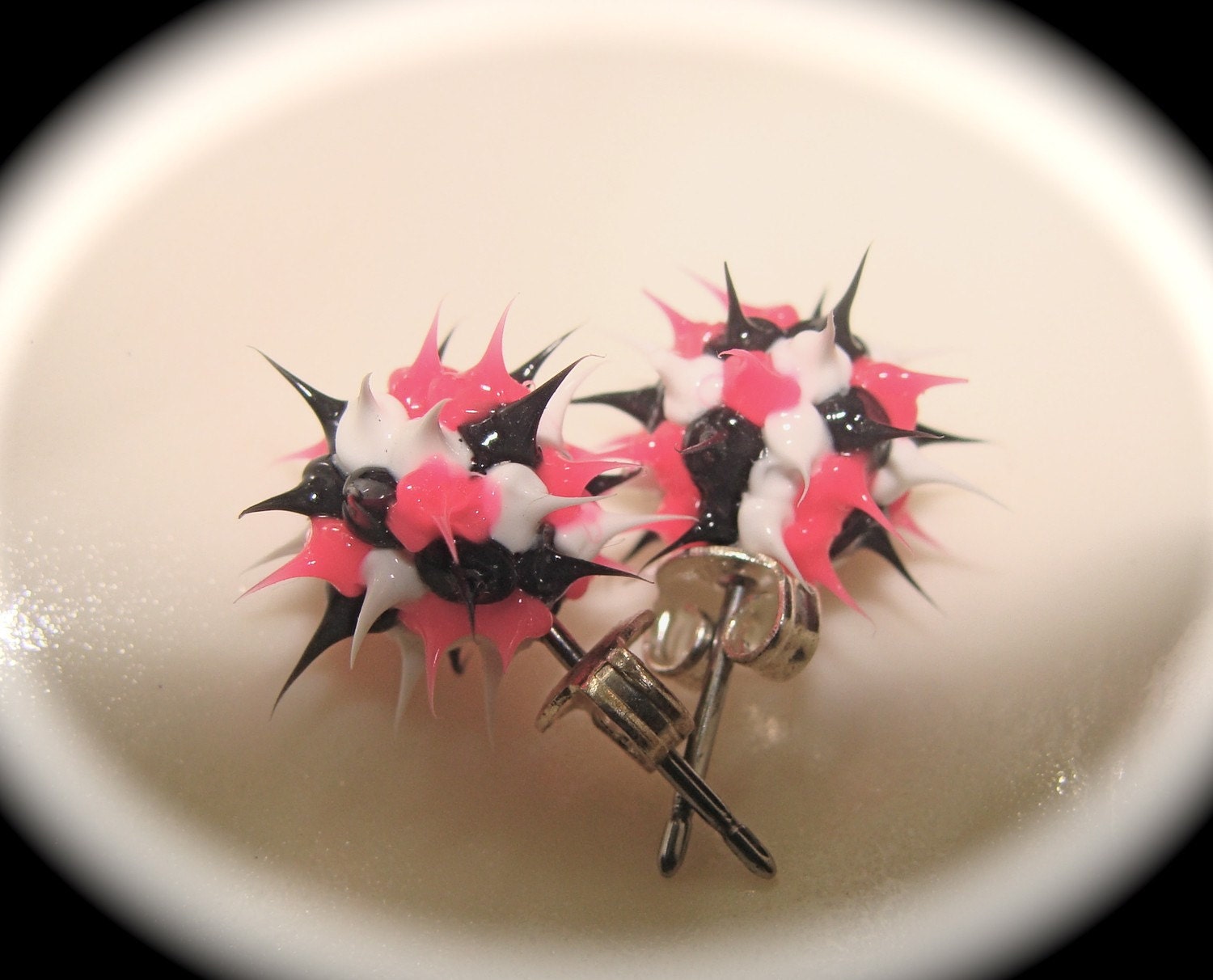 Cute Funky Rubber Spike Earrings