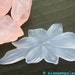 BLuE ChALCeDONy FLOWER BEadS. Hand Carved Stargazer Lily. Center Drilled. 1pc. 57.55 cts. 25x63mm (CH96)