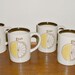 Vintage Otagiri Mugs Lemon Fruit Slices Coffee Cups Hand Crafted Japan Set of 4 Citrus