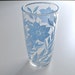 Blue Glass Flower Dahlia Hazel Atlas 1 Pint Tumbler Sour Cream Container
