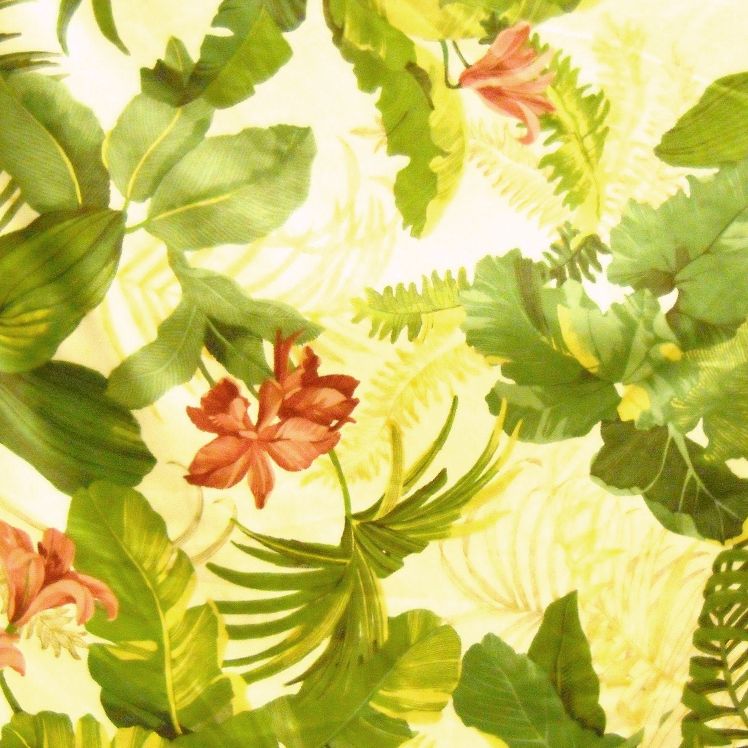 vintage tropical motif decorating fabric
