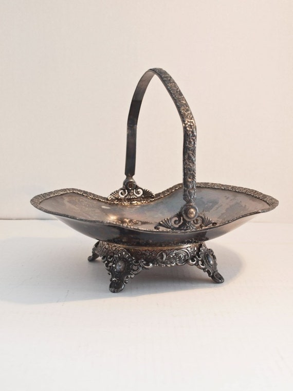 Antique Silver Brides Basket Brooklyn Silver Company Brides
